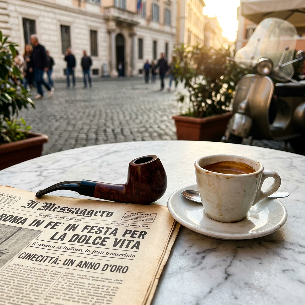 Beautiful briar pipe with espresso